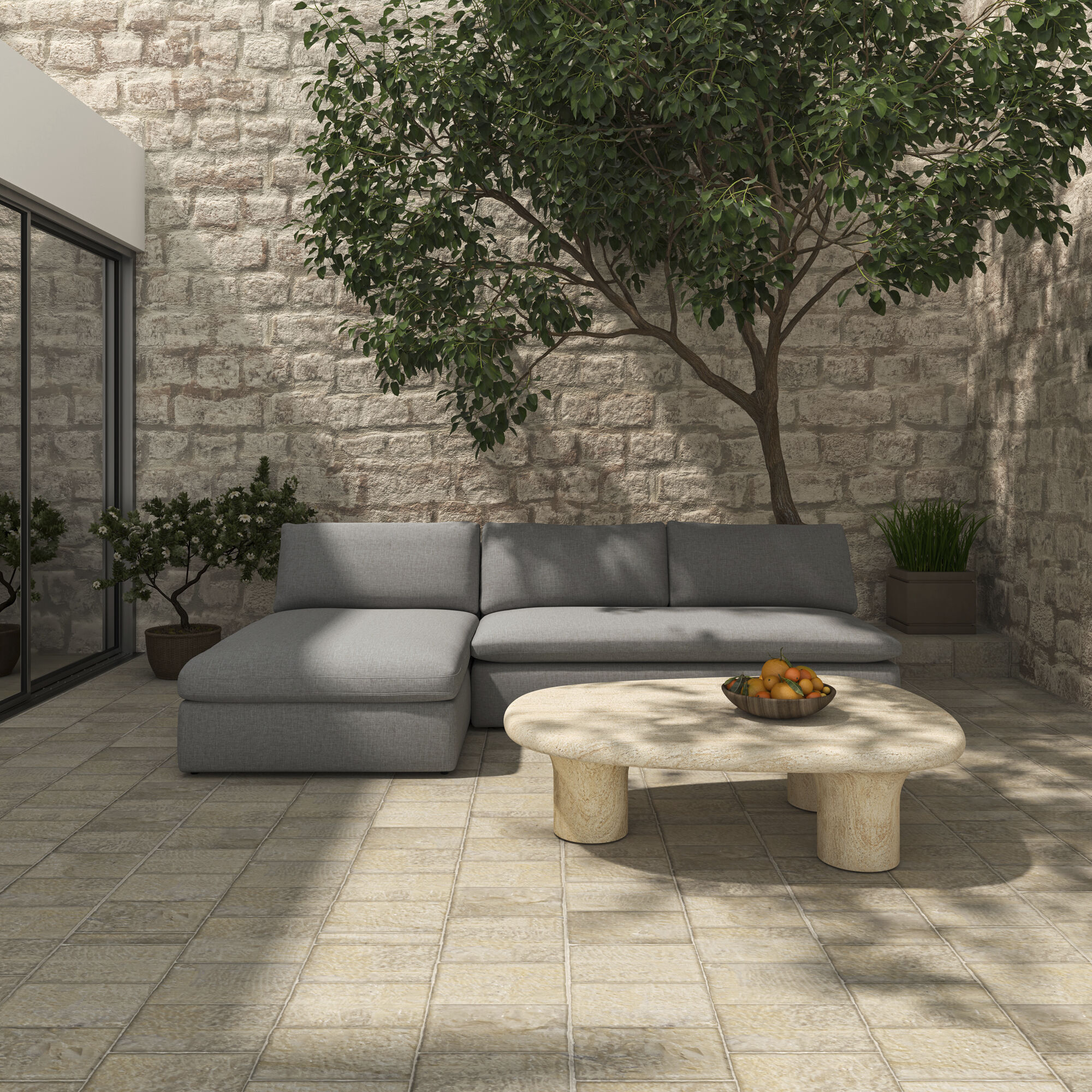 Warby 55 X 42 inch Beige Outdoor Coffee Table