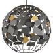 Moon 1 Light 23.5 inch Hiroshi Gray and Contemporary Gold Leaf Chandelier Ceiling Light, Hiroshi Koshitaka Collection