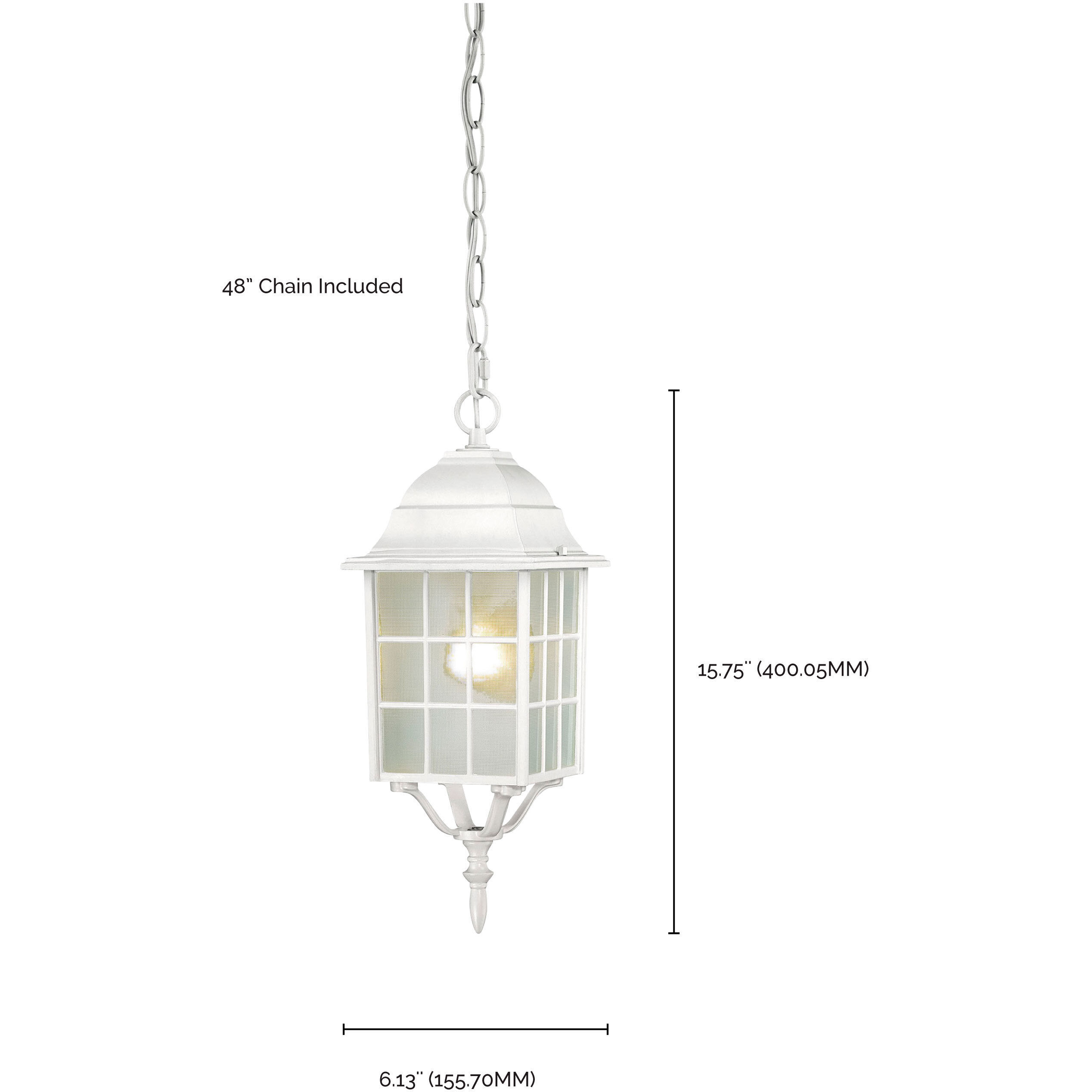Adams 1 Light 6 inch White Outdoor Hanging Lantern