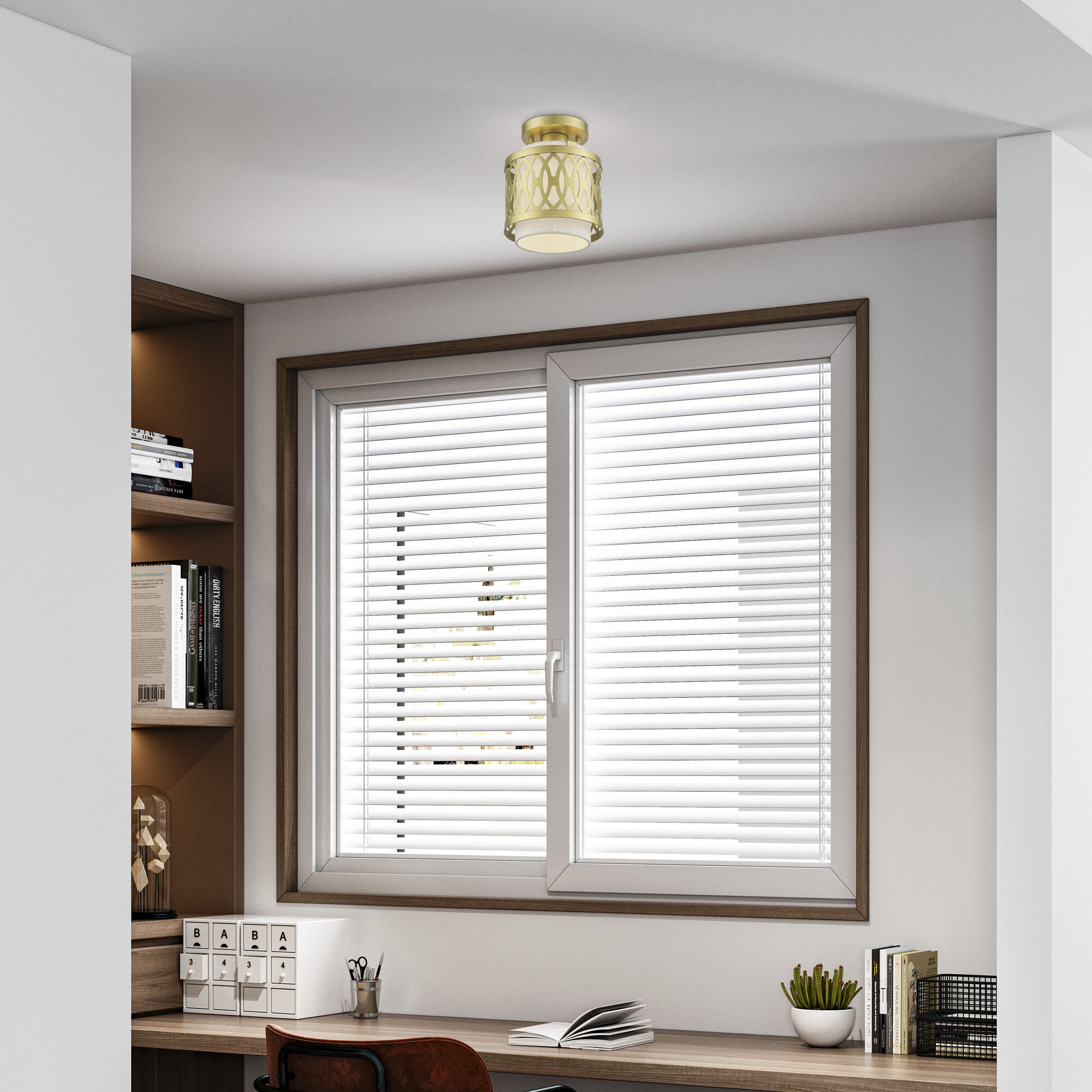 Vistaview 1 Light 7.25 inch Soft Gold Semi-Flush Ceiling Light