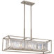 Linares 4 Light 36 inch Aged Platinum Linear Chandelier Ceiling Light