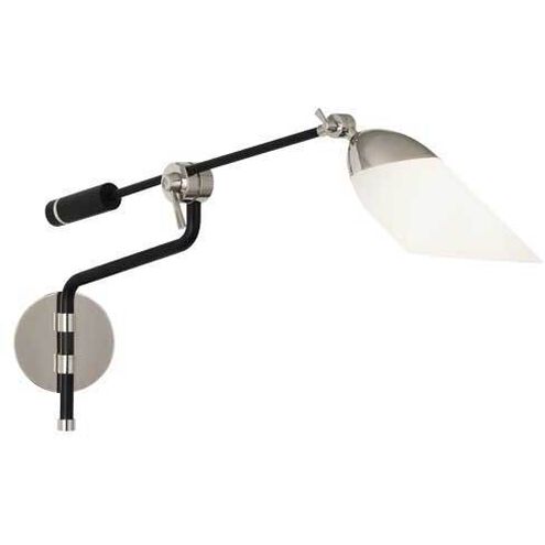Ferdinand 13 inch 60.00 watt Matte Black Painted / Polished Nickel Wall Swinger Wall Light