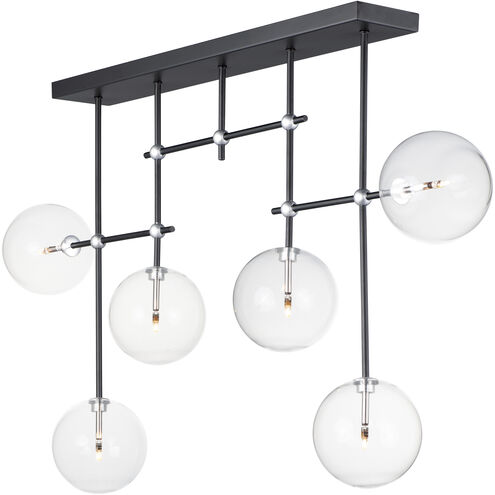 Global LED 6 inch Black and Satin Nickel Multi-Light Pendant Ceiling Light