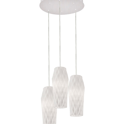 Candace 3 Light 18 inch Satin Nickel Triple Round Pendant Ceiling Light in White