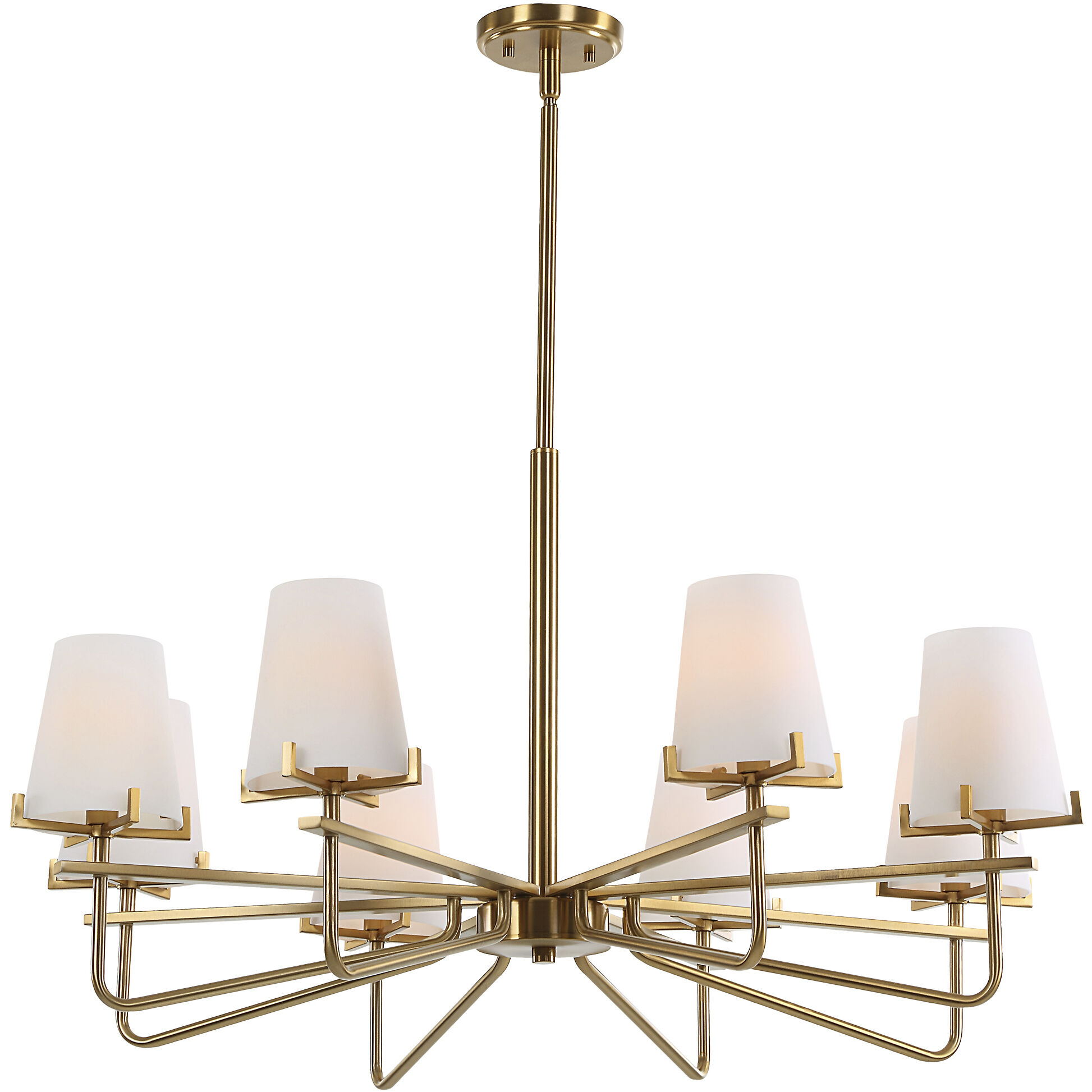 Lassen 8 Light 36 inch Warm Brass Chandelier Ceiling Light