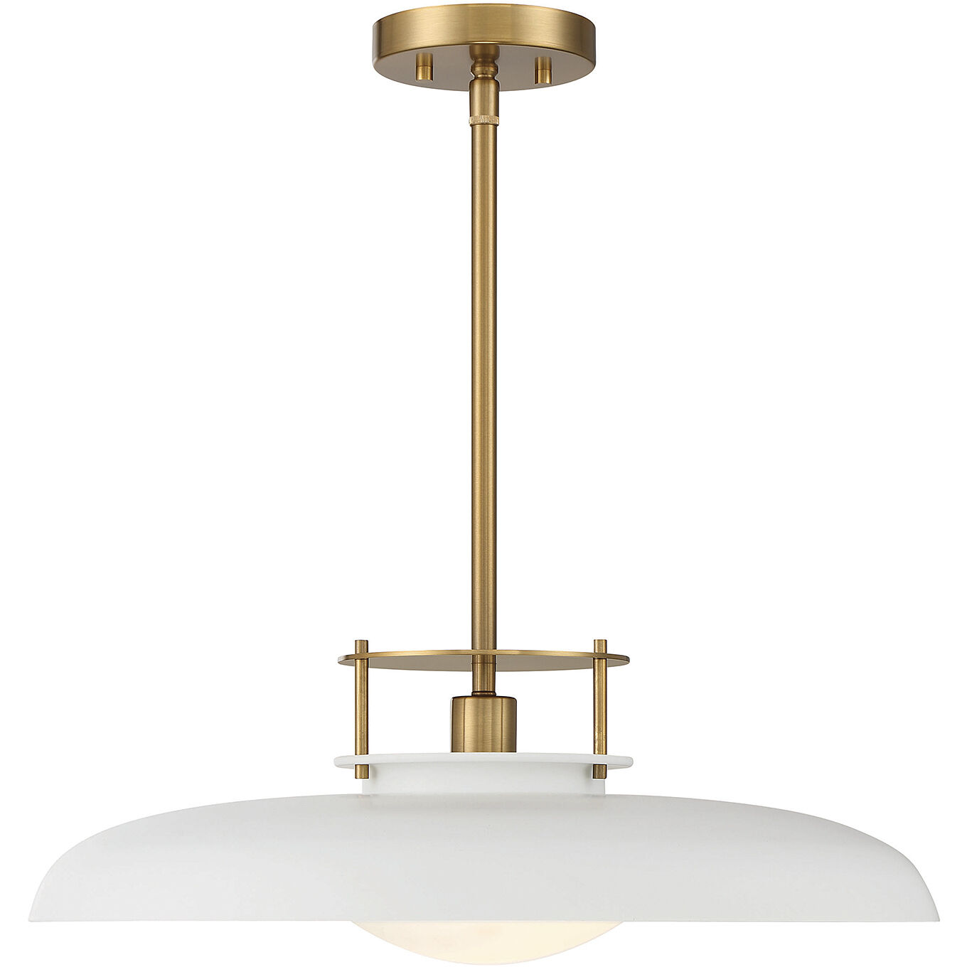 Gavin 1 Light 20 inch White with Warm Brass Accents Pendant Ceiling Light in White/Warm Brass