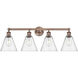 Berkshire 4 Light 35 inch Antique Copper Bath Vanity Light Wall Light in Seedy