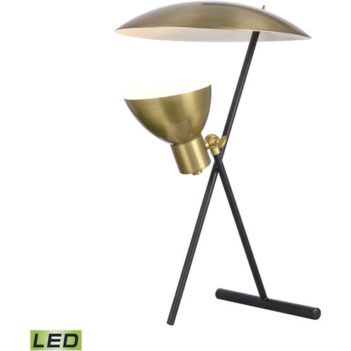 Wyman Square 19 inch 9.00 watt Satin Gold with Matte Black Desk Lamp Portable Light