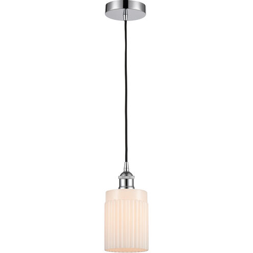 Edison Hadley LED 4.5 inch Polished Chrome Mini Pendant Ceiling Light in Matte White Glass