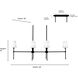 Adorra 6 Light 48 inch Matte Black Chandelier Ceiling Light
