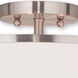 Park Ridge 3 Light 15 inch Brushed Nickel Semi-Flush Ceiling Light
