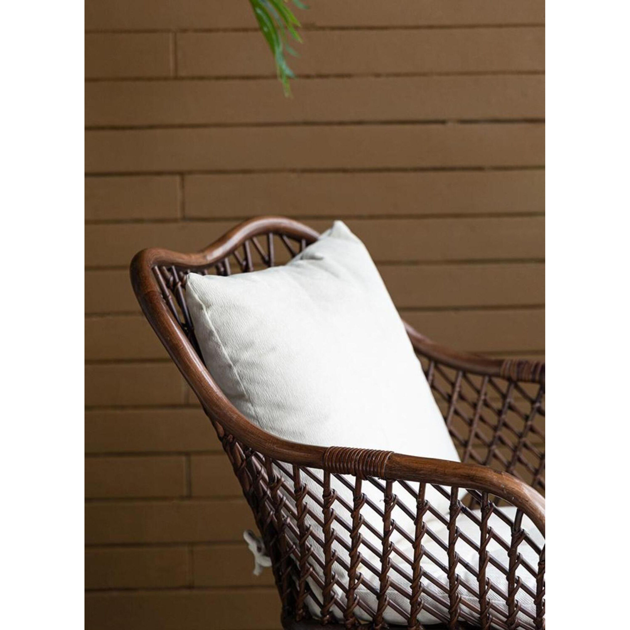 Palapa Black and Natural and White Armchair, With Cushion