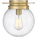 Calhoun 1 Light 9 inch Heritage Brass Flush Mount Ceiling Light
