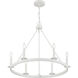 Traditional 6 Light 26 inch Bisque White Chandelier Ceiling Light