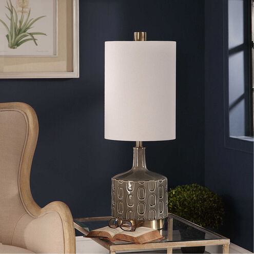 Darrin 30 inch 150 watt Crackled Blue Gray Glaze and Antique Brass Table Lamp Portable Light