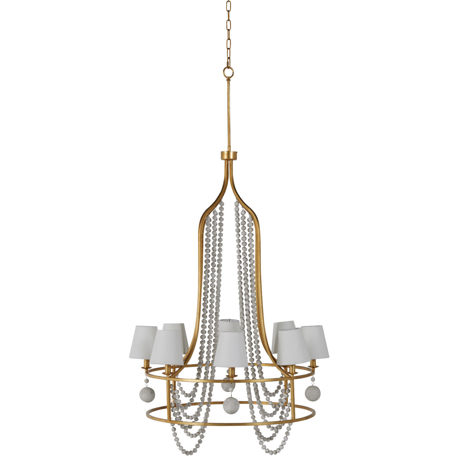 Neville 8 Light 34.75 inch Vintage Gold / Distressed Ivory Chandelier Ceiling Light