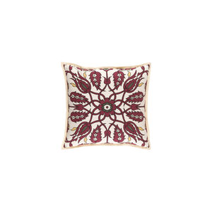 Vincent 20 X 20 inch Burgundy and Dark Brown Throw Pillow