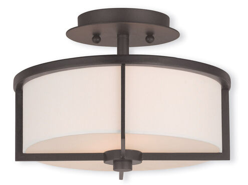 Wesley 2 Light 11 inch Bronze Semi-Flush Mount Ceiling Light