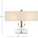 Chiara 14.5 inch 75 watt Clear and Antique Brass Table Lamp Portable Light