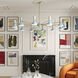 Clare LED 76 inch Modern Brass Chandelier Ceiling Light in Baby Blue and Lily