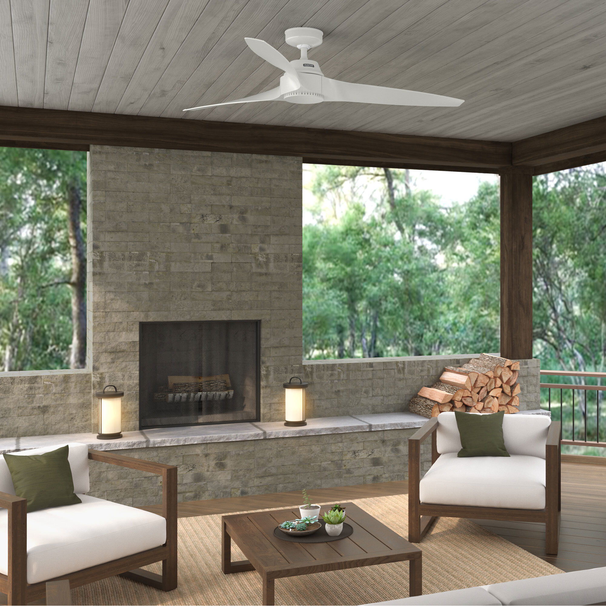 Mosley 60 inch Fresh White Outdoor Ceiling Fan