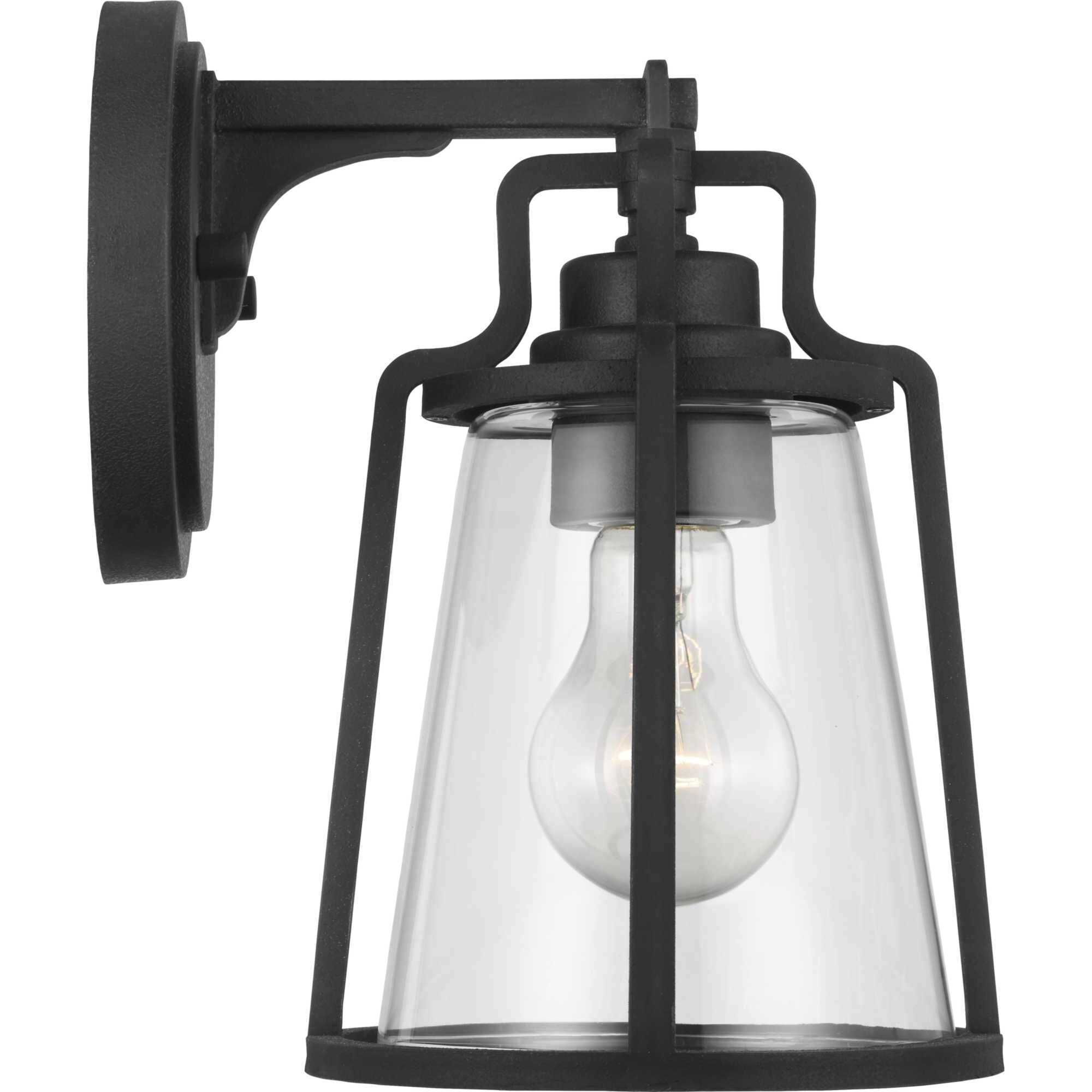 Benton Harbor 1 Light 10 inch Textured Black Outdoor Wall Lantern, with DURASHIELD, Small
