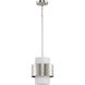 Silva 1 Light 9.5 inch Brushed Nickel Pendant Ceiling Light, Design Series