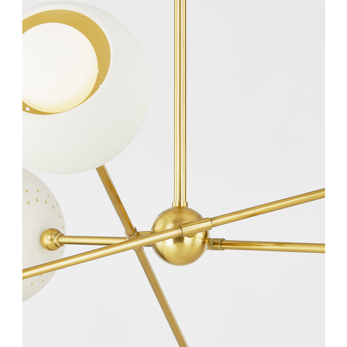 Saylor 6 Light 40 inch Aged Brass/Soft Cream Chandelier Ceiling Light