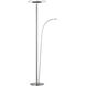 Tampa 71 inch 31.5 watt Nickel-Matte Torchiere Portable Light, with Side Light