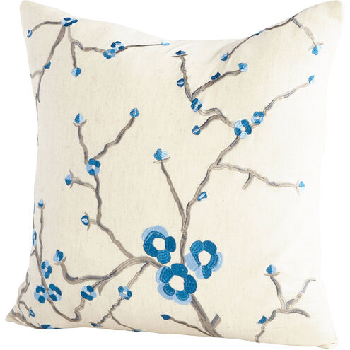 Ella 18 X 18 inch Blue And White Pillow Cover