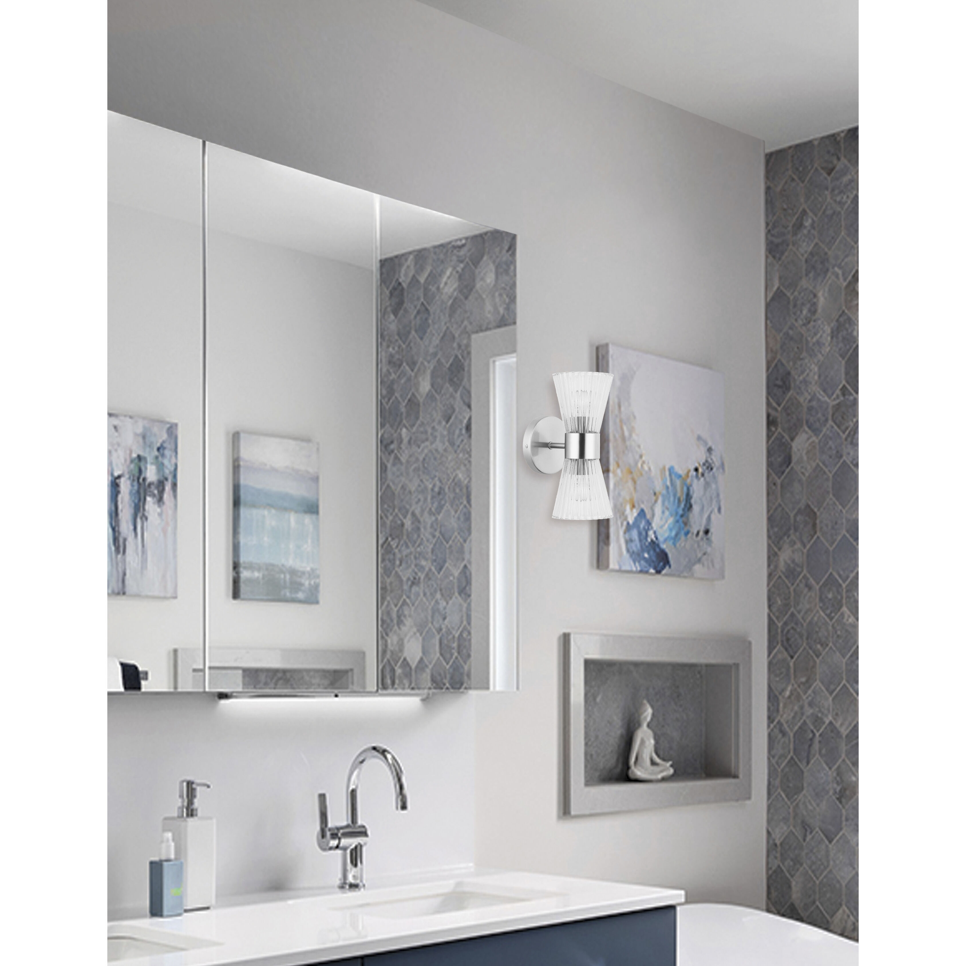 Vienna 2 Light 6 inch Polished Chrome Vanity/Bath Bar Wall Light