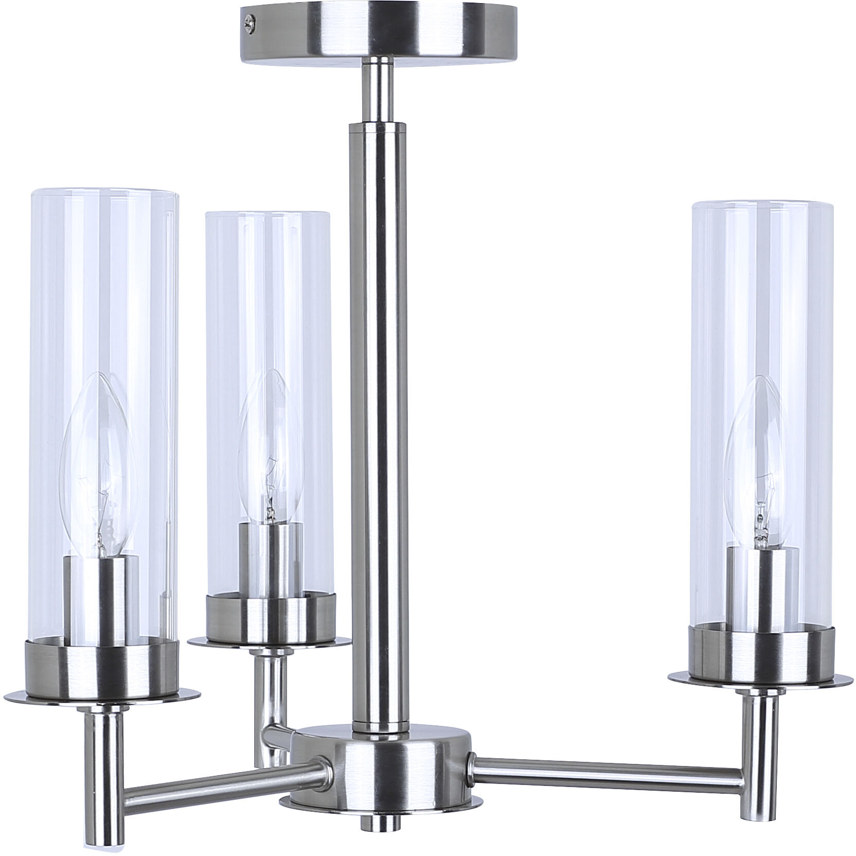 Benson 3 Light 16 inch Brushed Nickel Semi-Flush Mount Ceiling Light