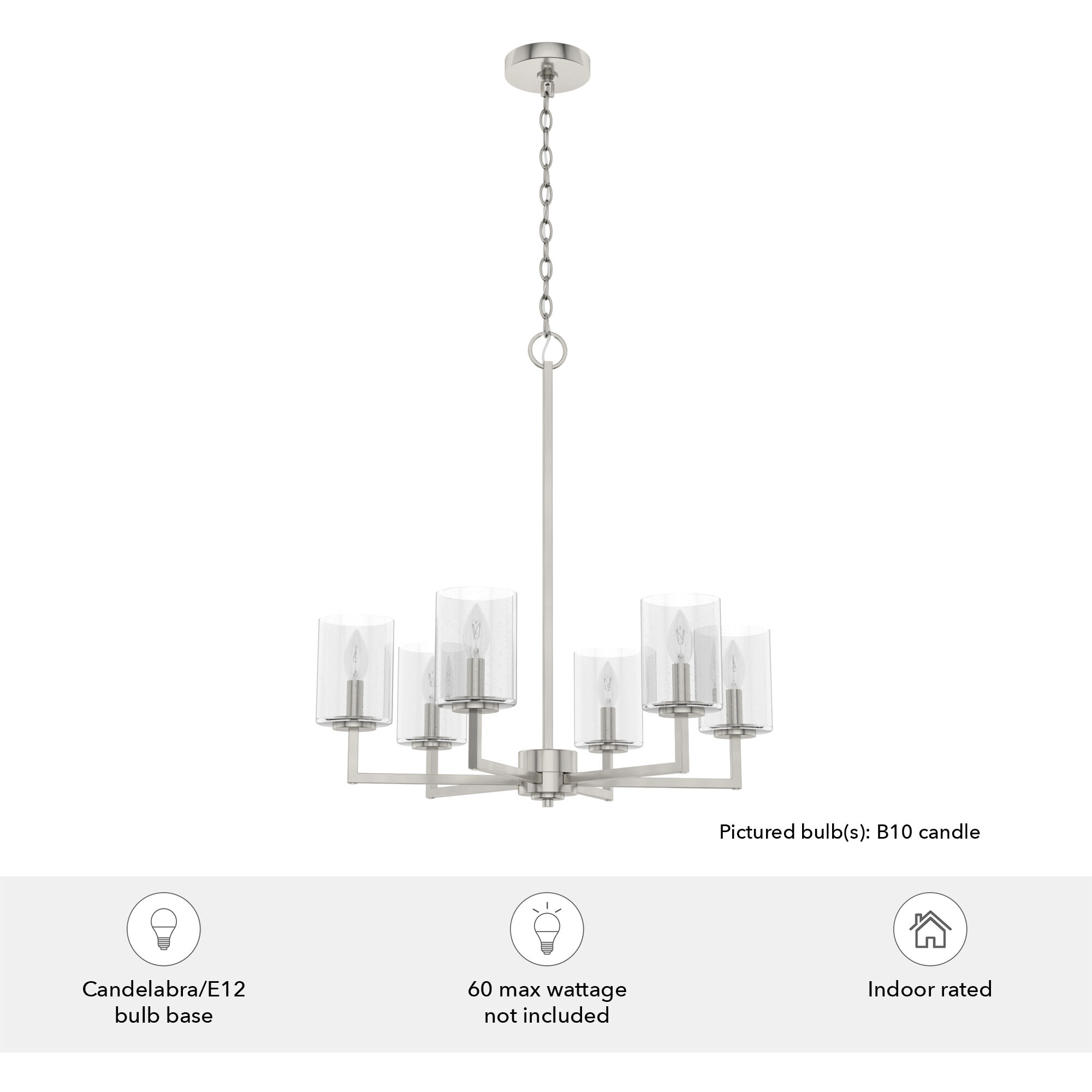Kerrison 6 Light 24.5 inch Brushed Nickel Chandelier Ceiling Light