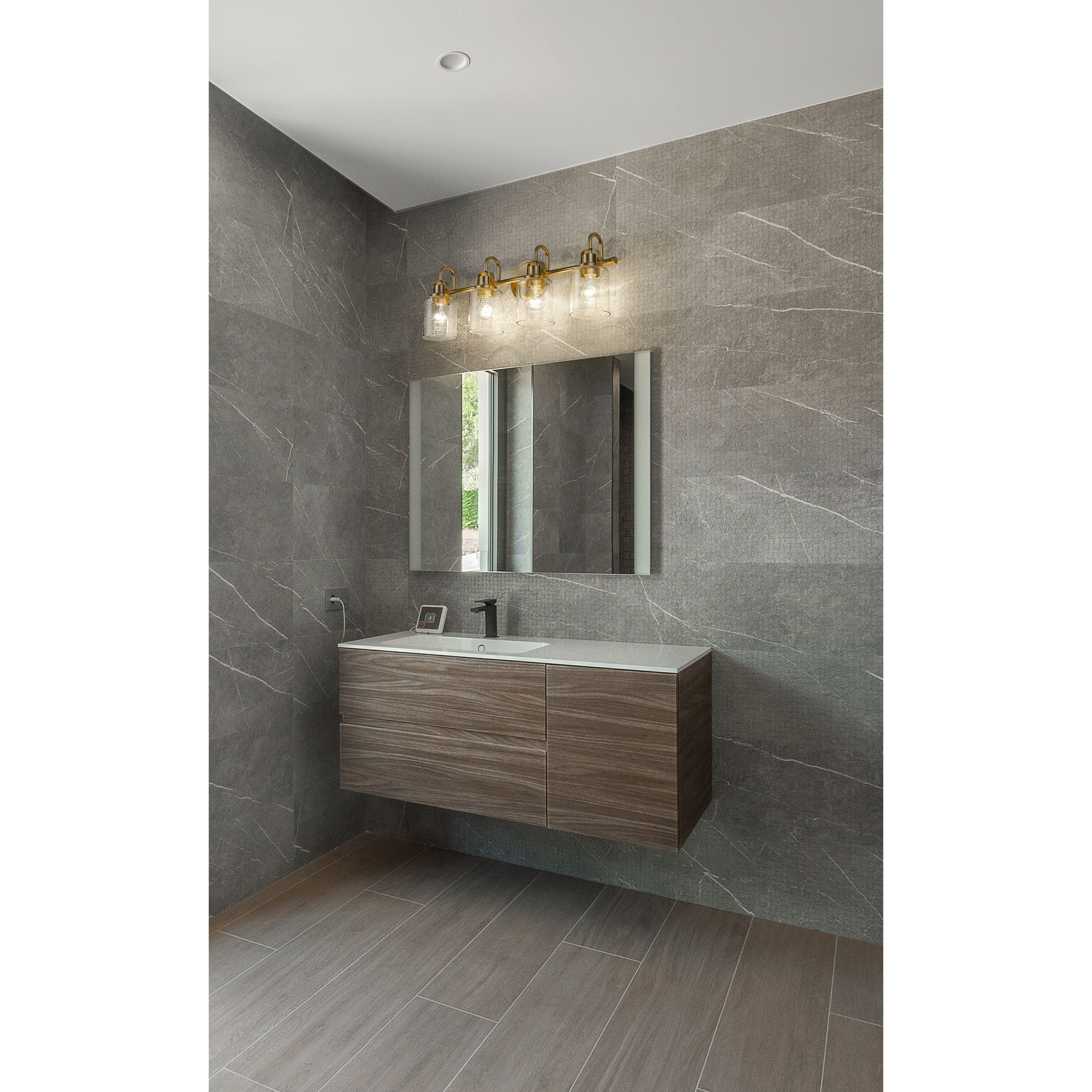 Kinsley 4 Light 28 inch Heirloom Gold Vanity Wall Light in Heritage Gold