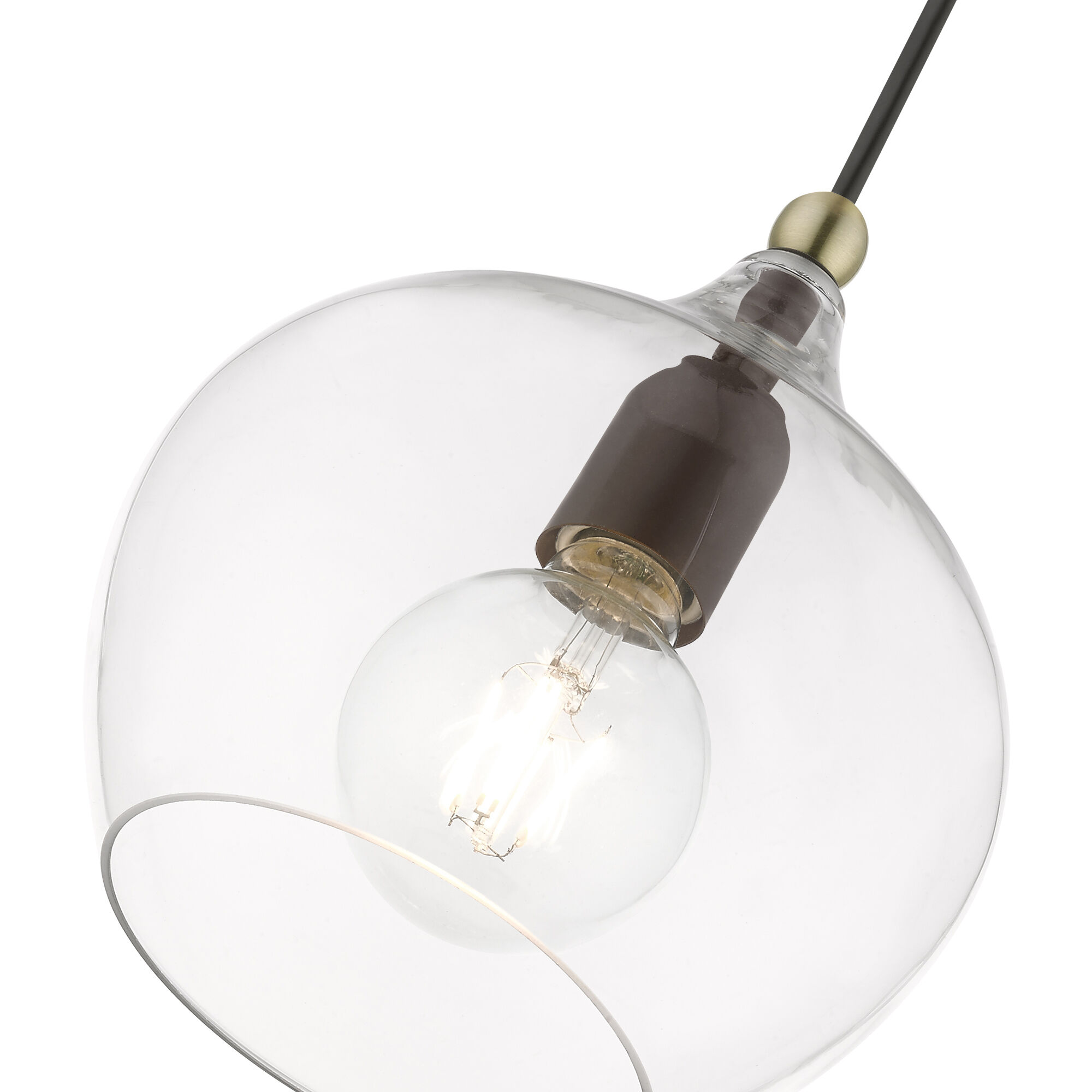 Aldrich 1 Light 8 inch Bronze with Antique Brass Accent Pendant Ceiling Light