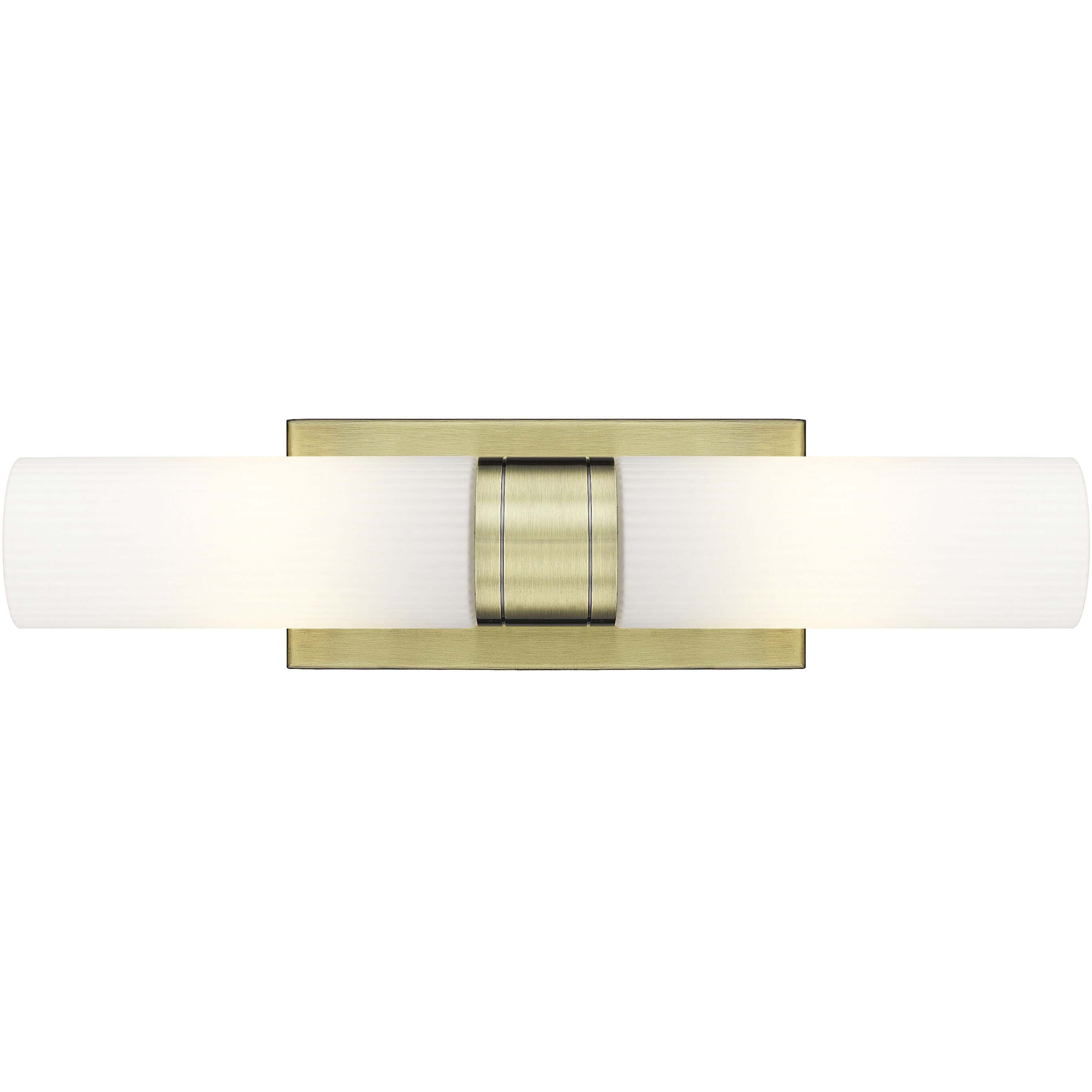 Ballston Urban 2 Light 24 inch Antique Brass Bath Vanity Light Wall Light in Striped White Glass