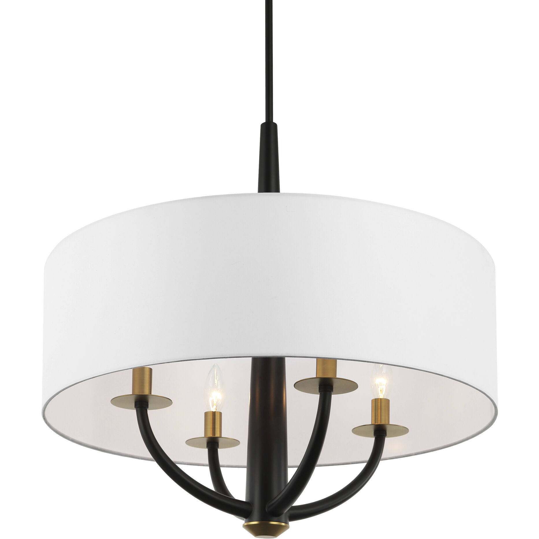 Patchwork 4 Light 24 inch Black with Satin Brass Pendant Ceiling Light