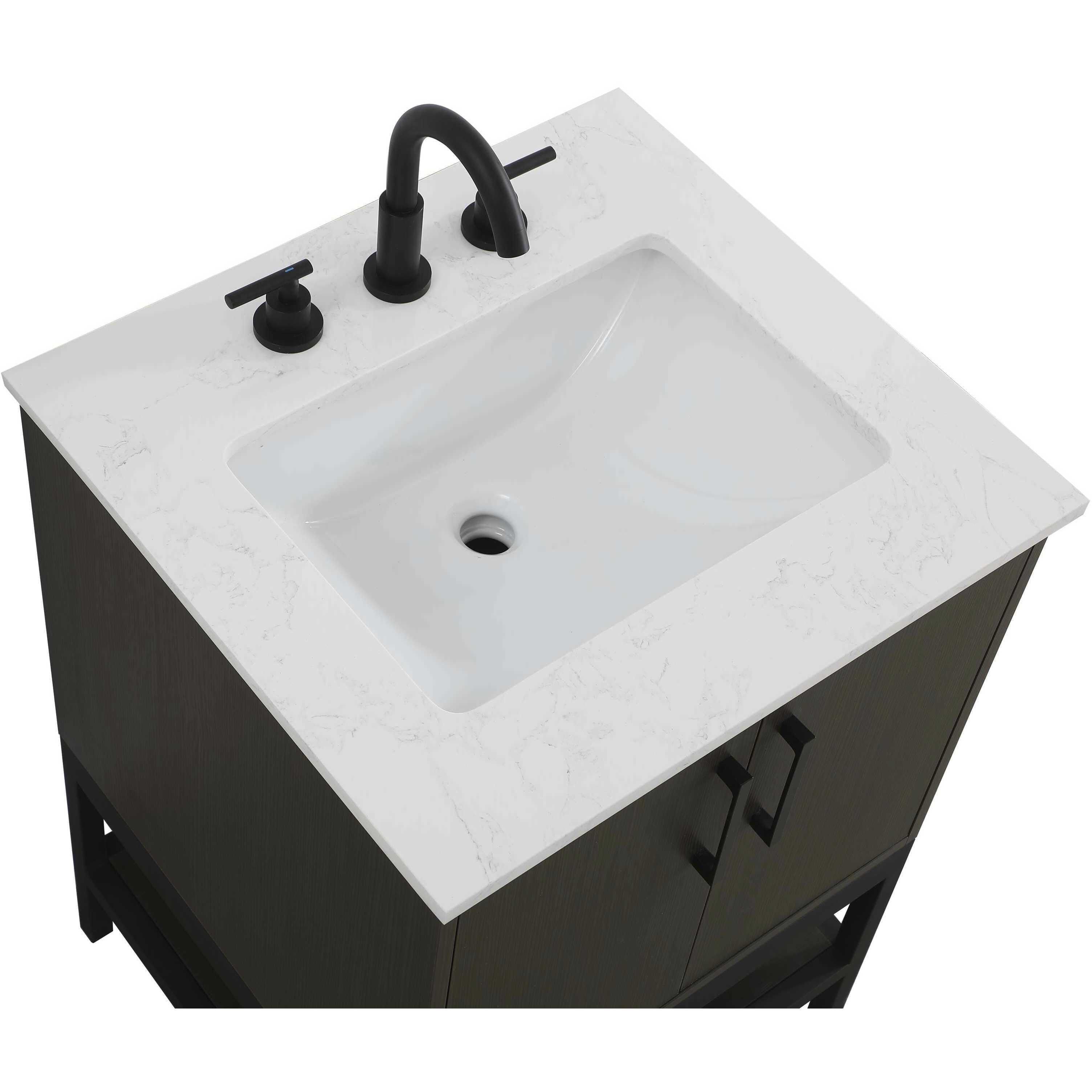 Lennox 24 X 34 inch Mocha Brown Bathroom Vanity Cabinet