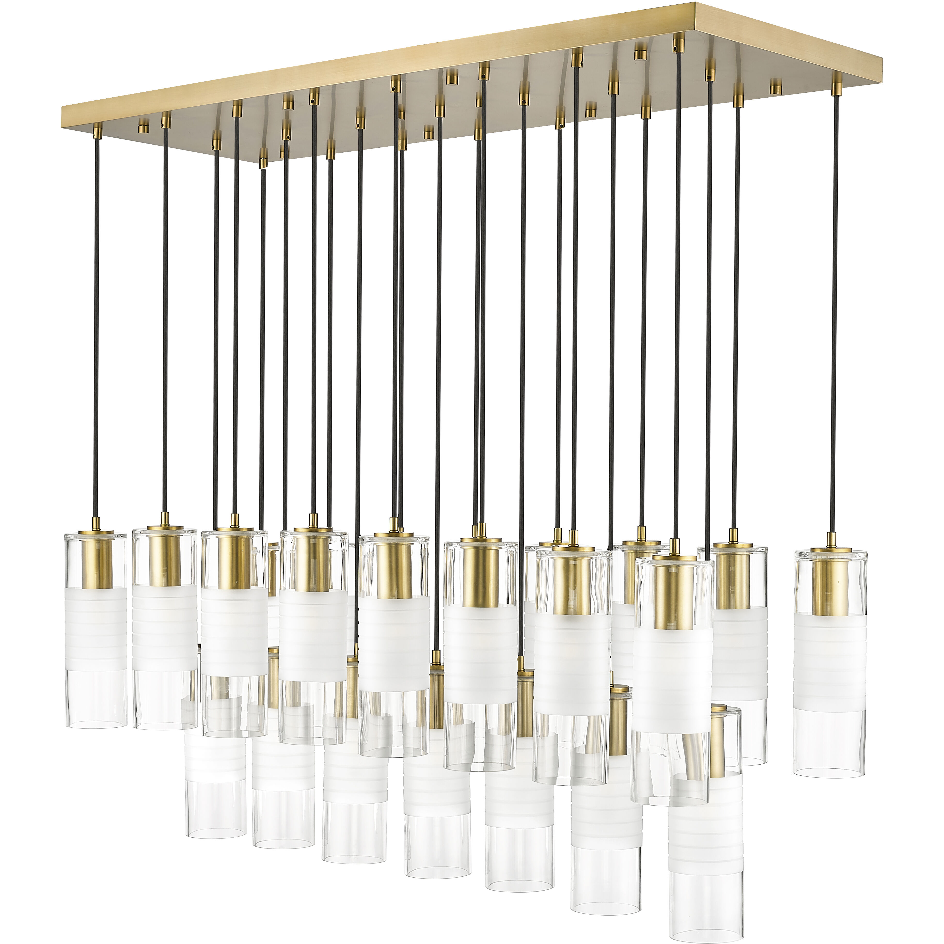 Alton 23 Light 54 inch Modern Gold Linear Chandelier Ceiling Light