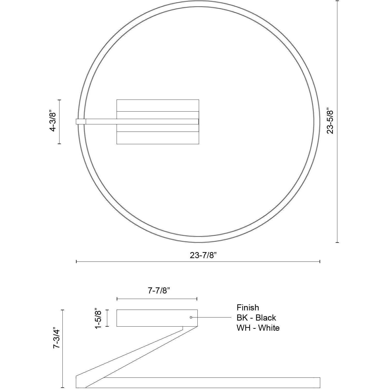 Roda LED 23.63 inch White Semi-Flush Mount Ceiling Light
