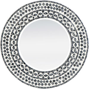 Round Capiz 24 X 24 inch Black / White Wall Mirror, Round