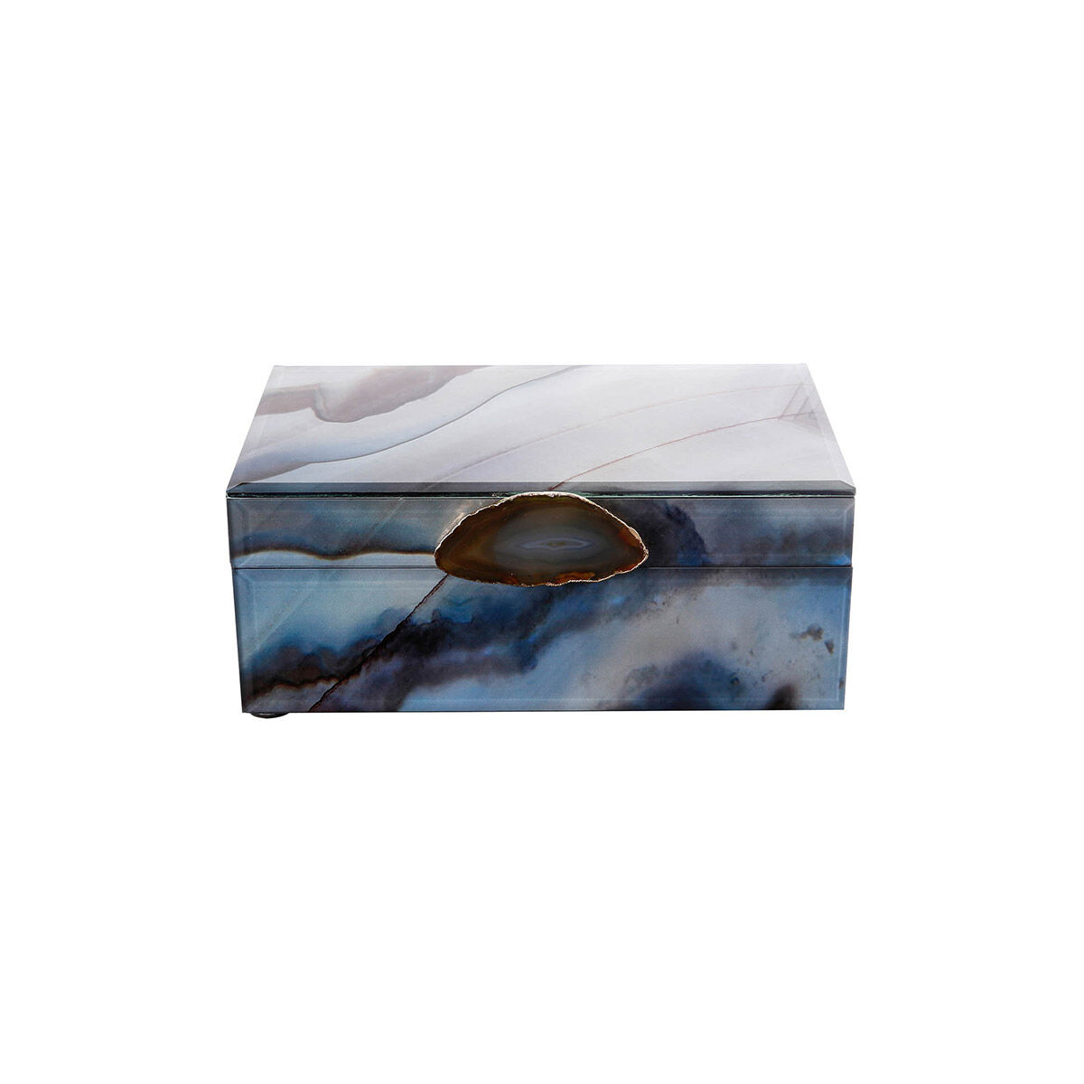 Ione 8 inch Gray and Blue Jewelry Box, Set of 2