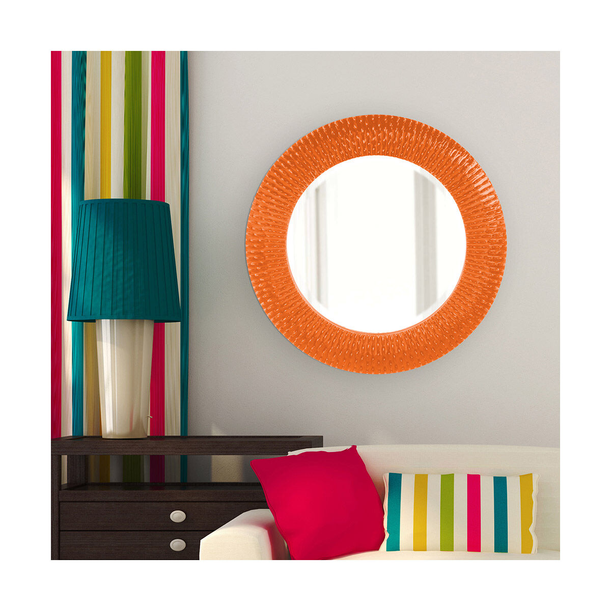 Bergman 32 X 32 inch Glossy Orange Wall Mirror