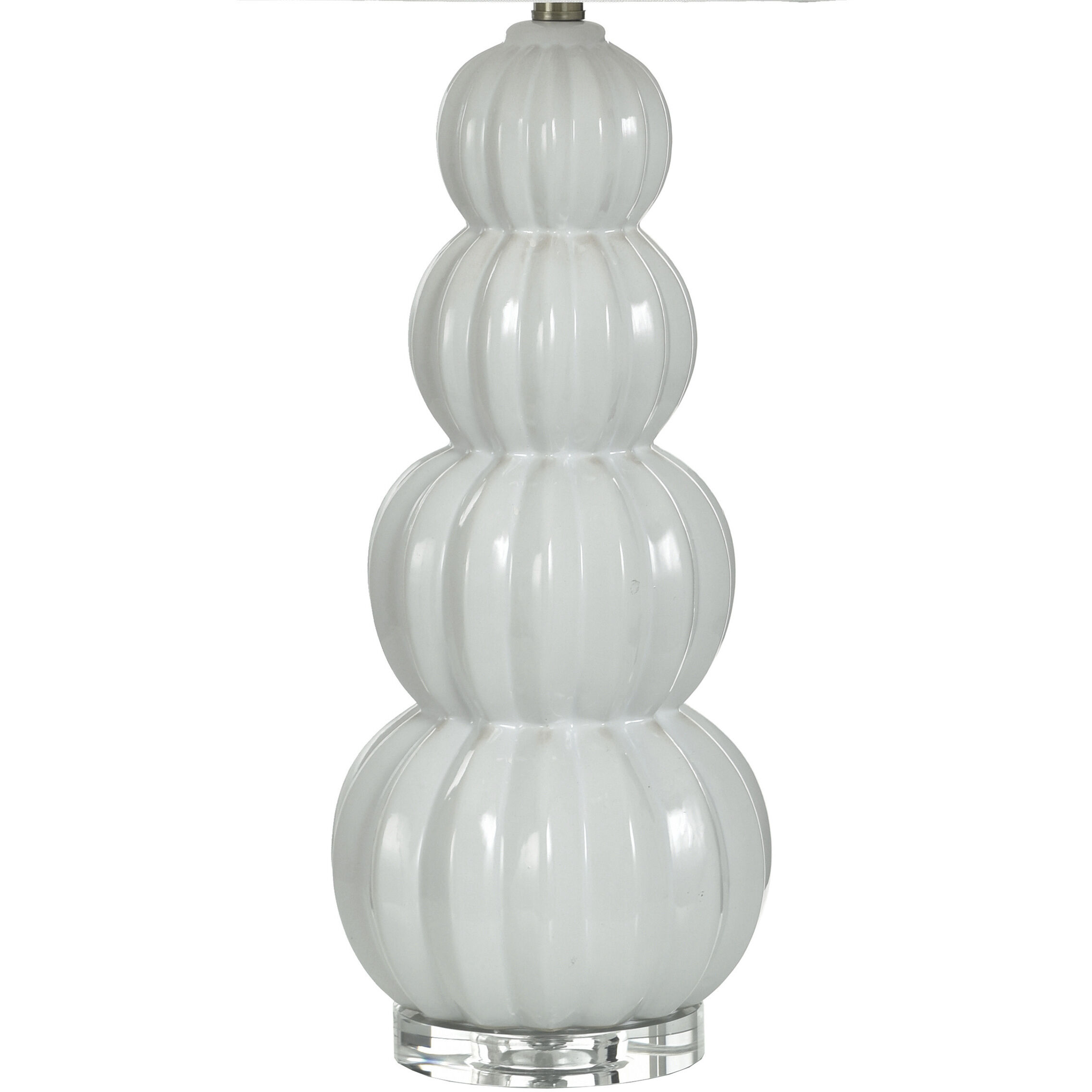 Ophelia 33 inch 150 watt Glossy White Table Lamp Portable Light