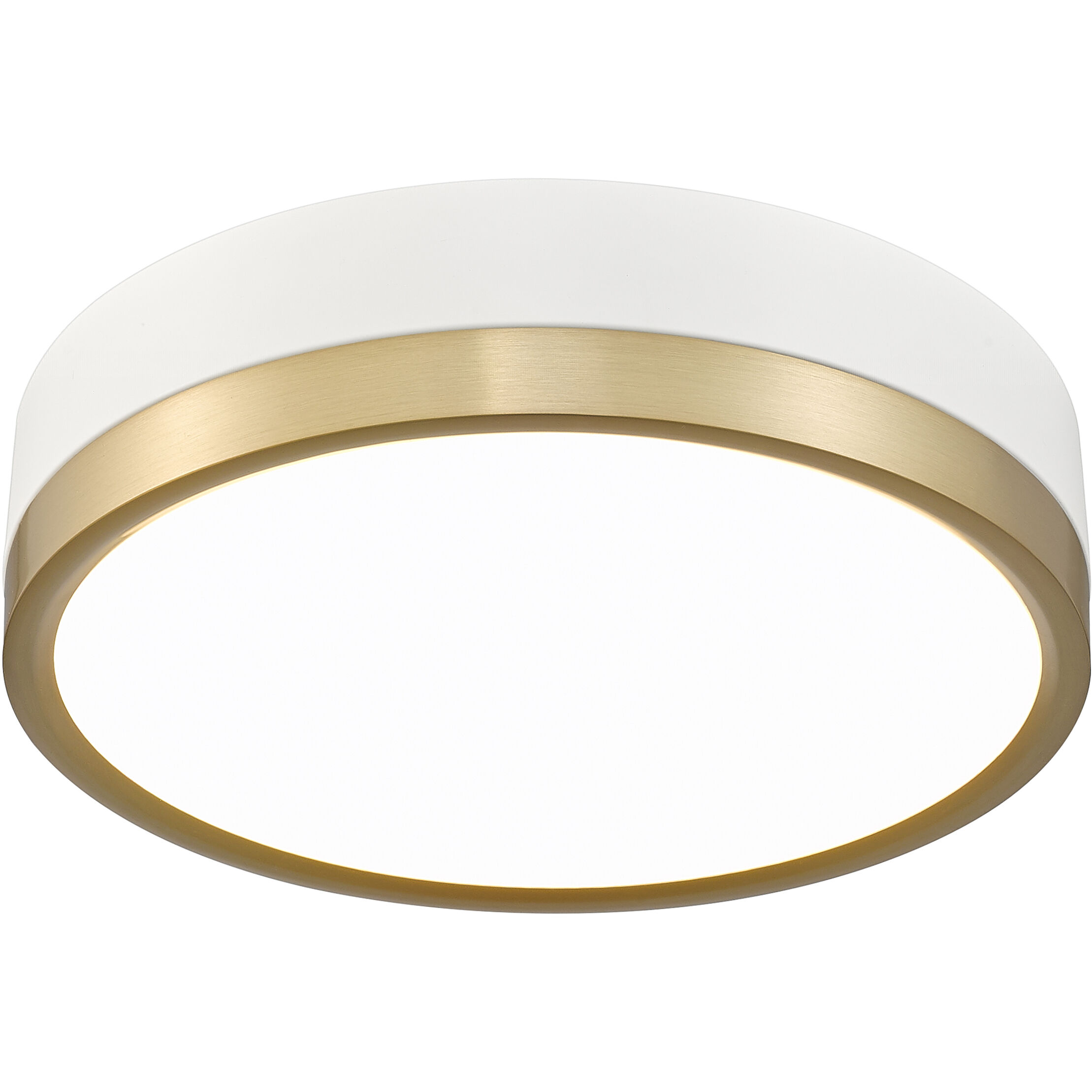 Algar LED 12 inch Matte White and Modern Gold Flush Mount Ceiling Light