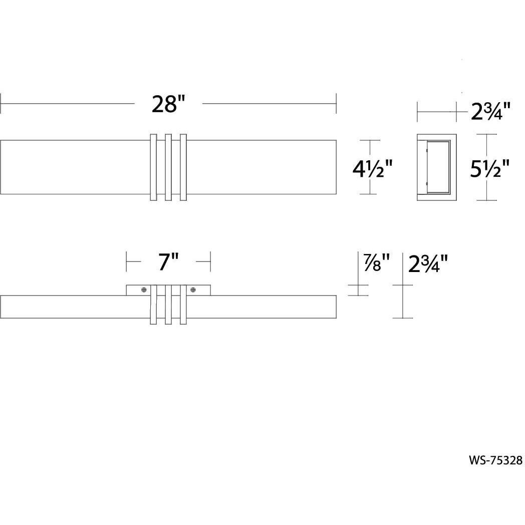 Minibar LED 28 inch Black Bath Vanity & Wall Light, dweLED