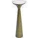 Cameron 24 X 7 inch Gold Brushed-White Marble Side Table