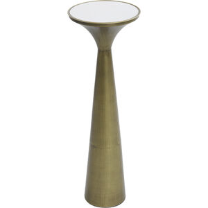 Cameron 24 X 7 inch Gold Brushed-White Marble Side Table