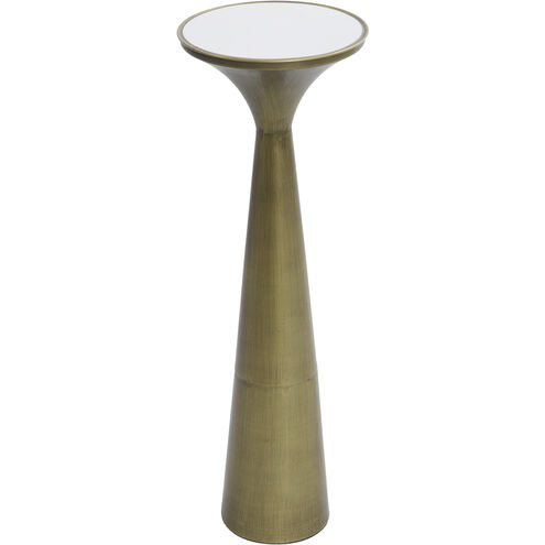 Cameron 24 X 7 inch Gold Brushed-White Marble Side Table