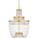 Mademoiselle LED 22 inch Contemporary Gold Leaf and Contemporary Gold Chandelier Ceiling Light, Medium
